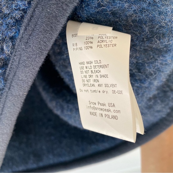 NWOT Snow Peak Wool Fleece Pullover Hoodie Jacket Size S blue💙 - Picture 4 of 7